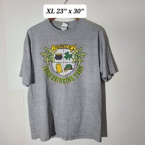 Vintage 90s Property of Irish Drinking Team Gray XL T-Shirt